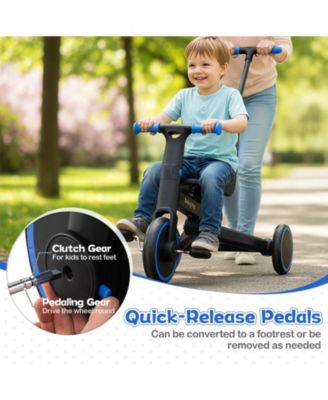 4-in-1 Foldable Toddler Tricycle with Push Handle with Adjustable Seat