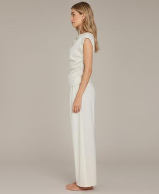 Women's Chloe Draped Short Sleeve Top and Wide-Leg Pants Lounge Set