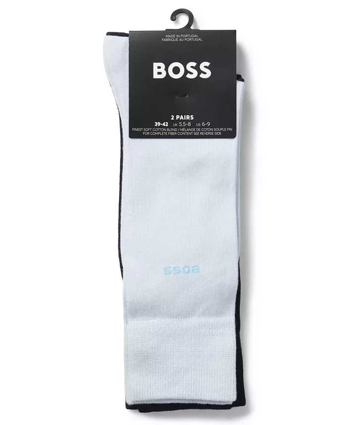 Hugo Boss Men's Solid Socks, 2-Pack - thumbnail 3