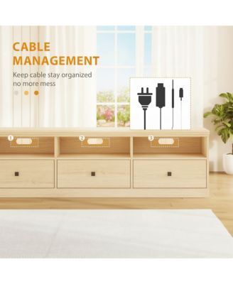 TV Console with Open Shelves & Storage Drawer, Multipurpose Media Unit