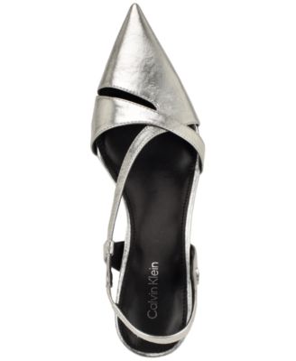 Women's Arlanna Asymmetrical Kitten Heel Slingback Pumps