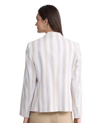 Petite Faux Double-Breasted Collared Jacket