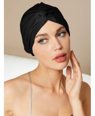 Silksilky Pure Silk Knot-Front Hair Bonnet - Black 27$