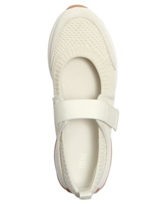 Women's F-Mode Flow Knit Suede Mary Jane Almond Toe Sneakers