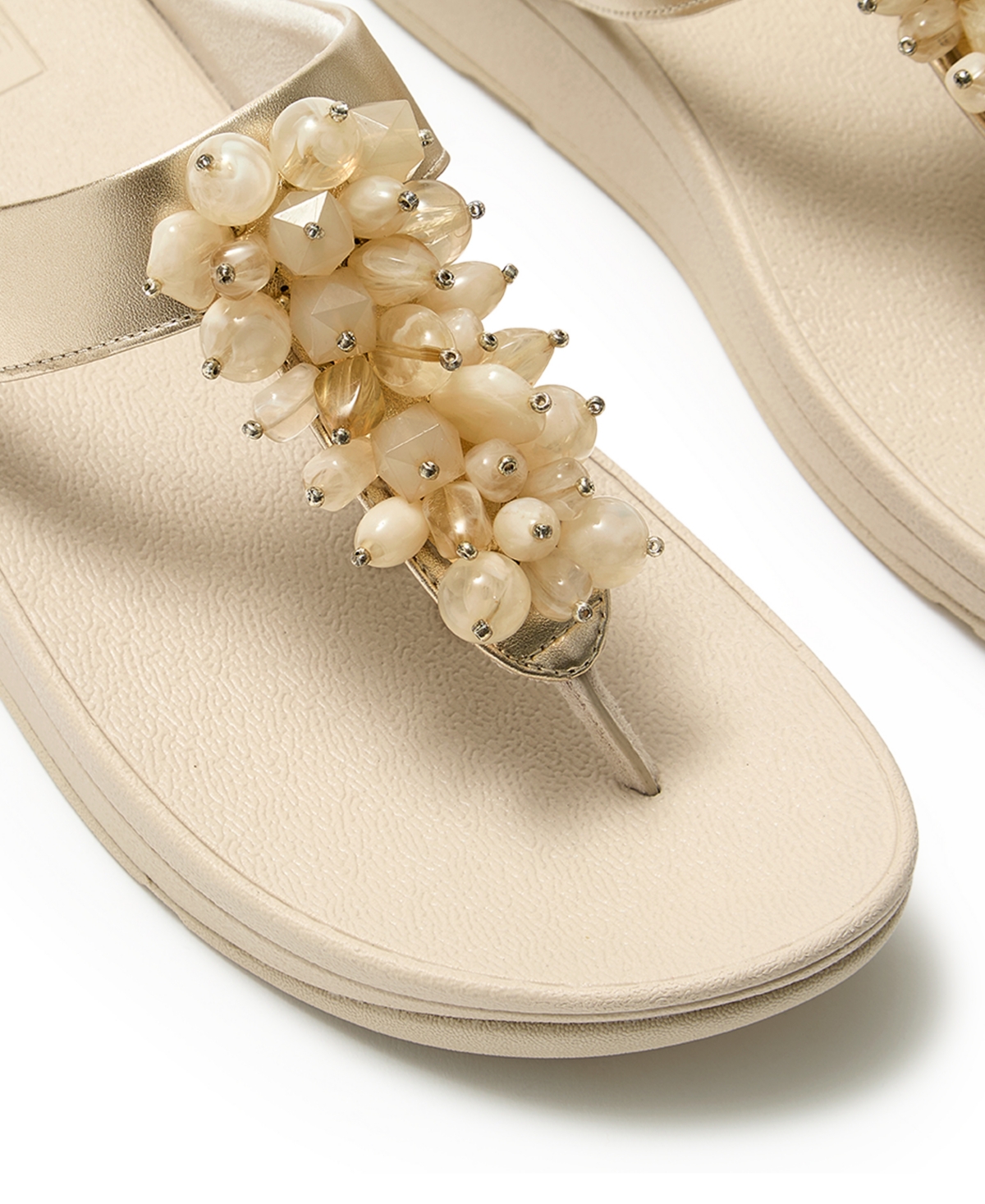 FitFlop Women's Fino Bead Cluster Toe Post Slip-On Sandals