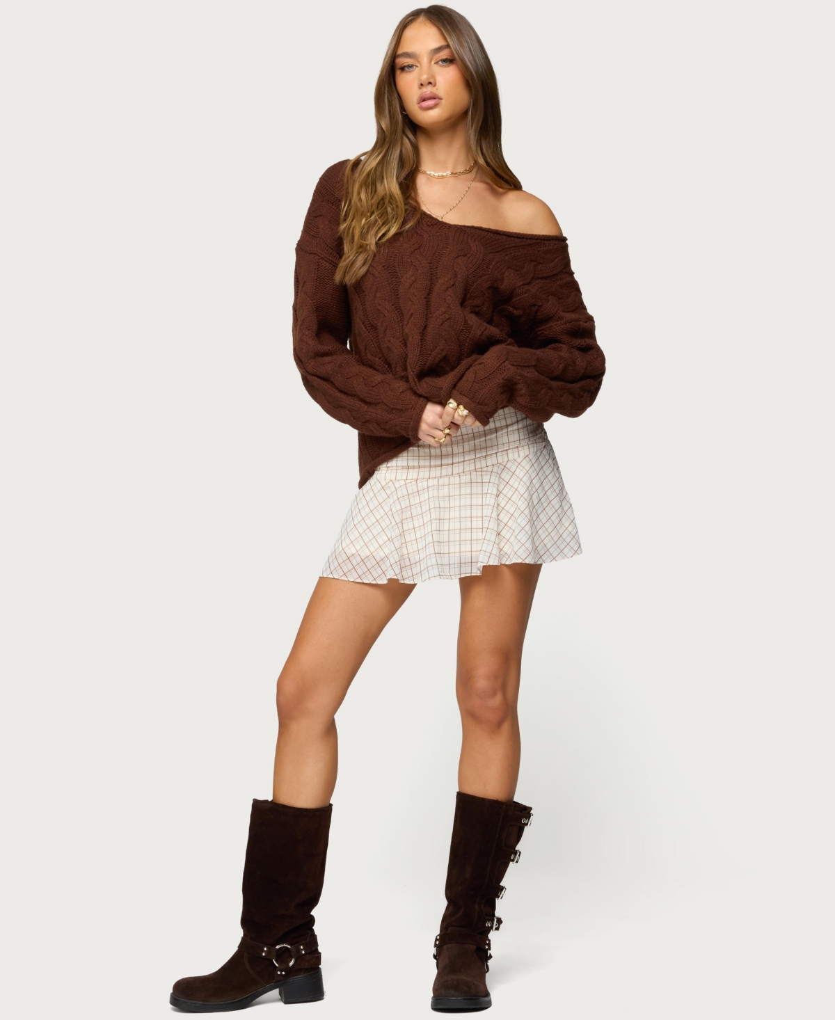 Edikted Women's Lulah Plaid Mini Skirt