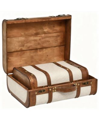 Vintage Suitcase Set - 2 Sizes for Decor & Storage