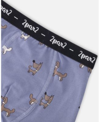 Little and Big Boy Cotton Boxer Dog Print