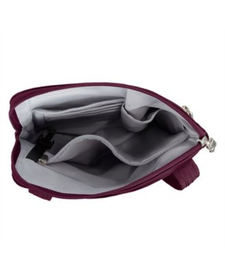 Anti-Theft Classic Slim Double Zip Crossbody Bag