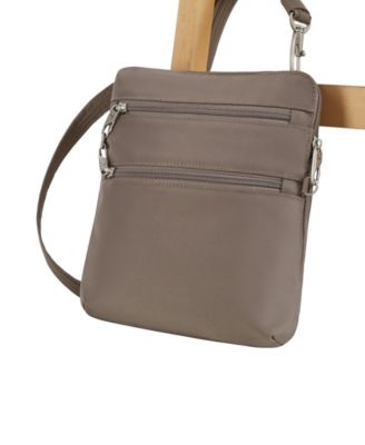Anti-Theft Classic Slim Double Zip Crossbody Bag