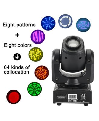 10W RGBW Moving Head Stage Light with 8 Gobo Patterns, DMX/Sound Control and Mount