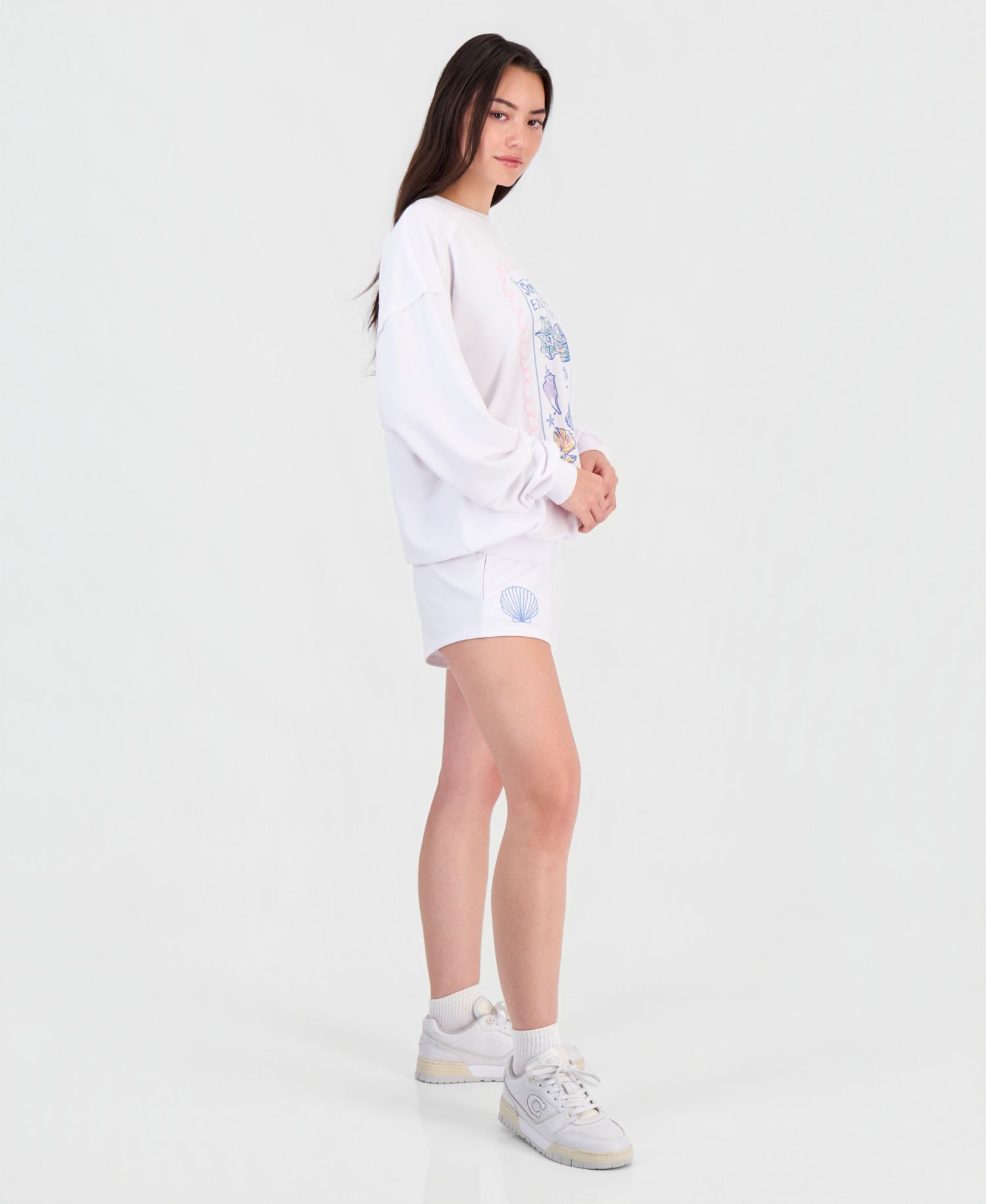 Juniors' French Terry Drawstring-Waist Shorts