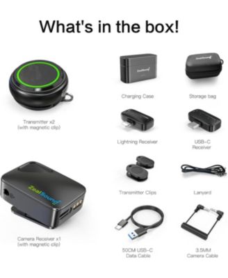 Wireless Lavalier Mic: 24GHz, Noise Canceling, 40H Case iPhone/Android/USB-C Perfect for Vlogs & Video