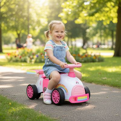 Toddler Ride On Car with Music and Storage Compartment