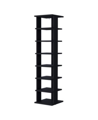 Ivonny 7 Tier Tall Vertical Shoe Rack, Freestanding Organizer with Open Shelves, Wenge