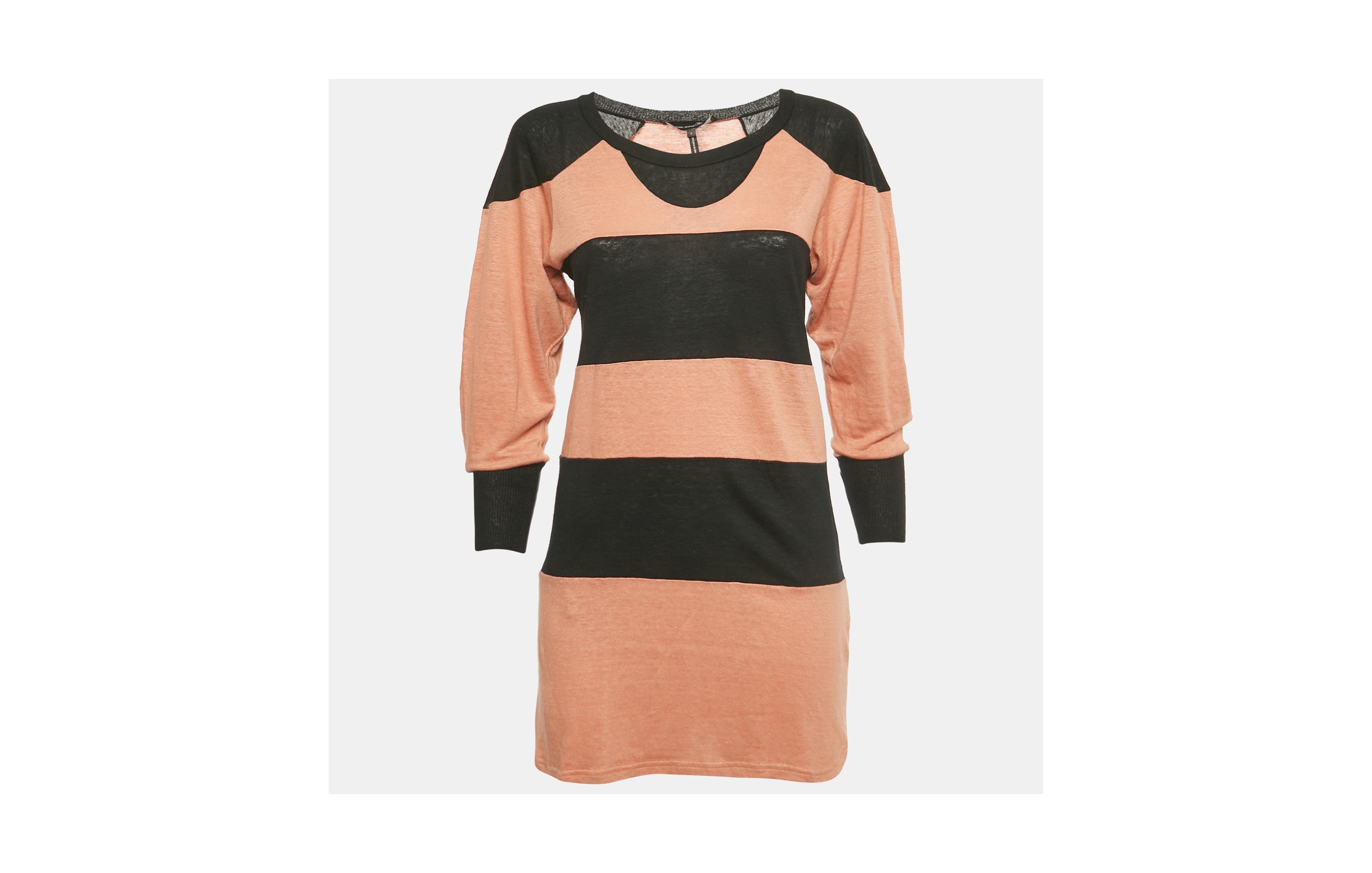 Pre-Owned Isabel Marant Women's Orange/black Striped Knit Top
