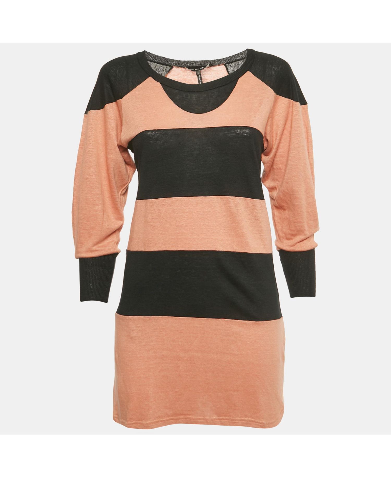 Women's Orange/black Striped Knit Top