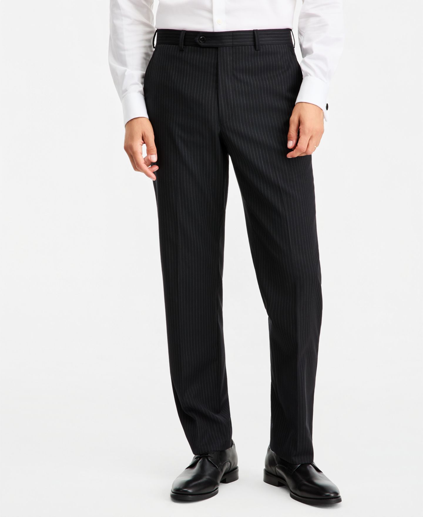 Мужские брюки Michael Kors Classic-Fit Pinstripe Wool-Blend Suit Separate, цвет: Чёрный — фото 3