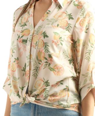 Women's Printed Button-Up Shirt