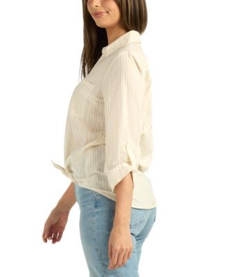 Women's Striped Button-Up Shirt