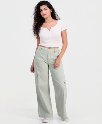 Juniors' Wide-Leg Cargo Pants