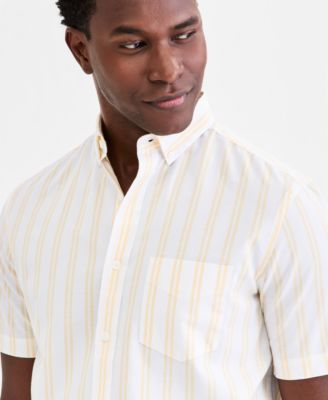 Men's Short-Sleeve Striped Oxford Shirt