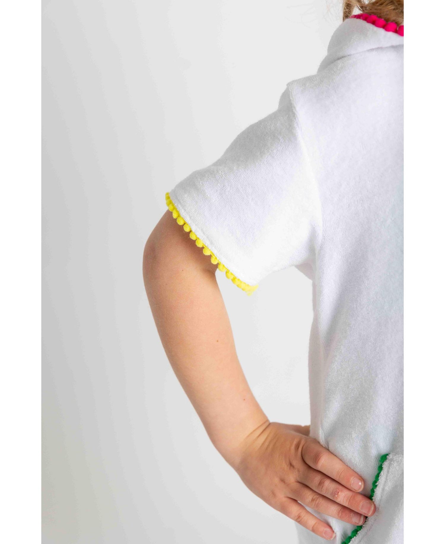 Little Girls Terry Coverup with Pom Poms