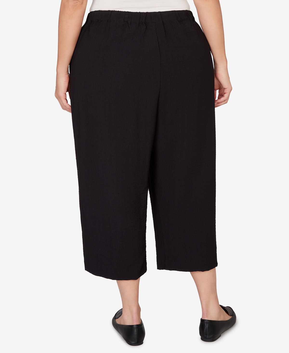 Alfred Dunner Plus Crowd Pleaser Relaxed Pull-On Black Capri Pants