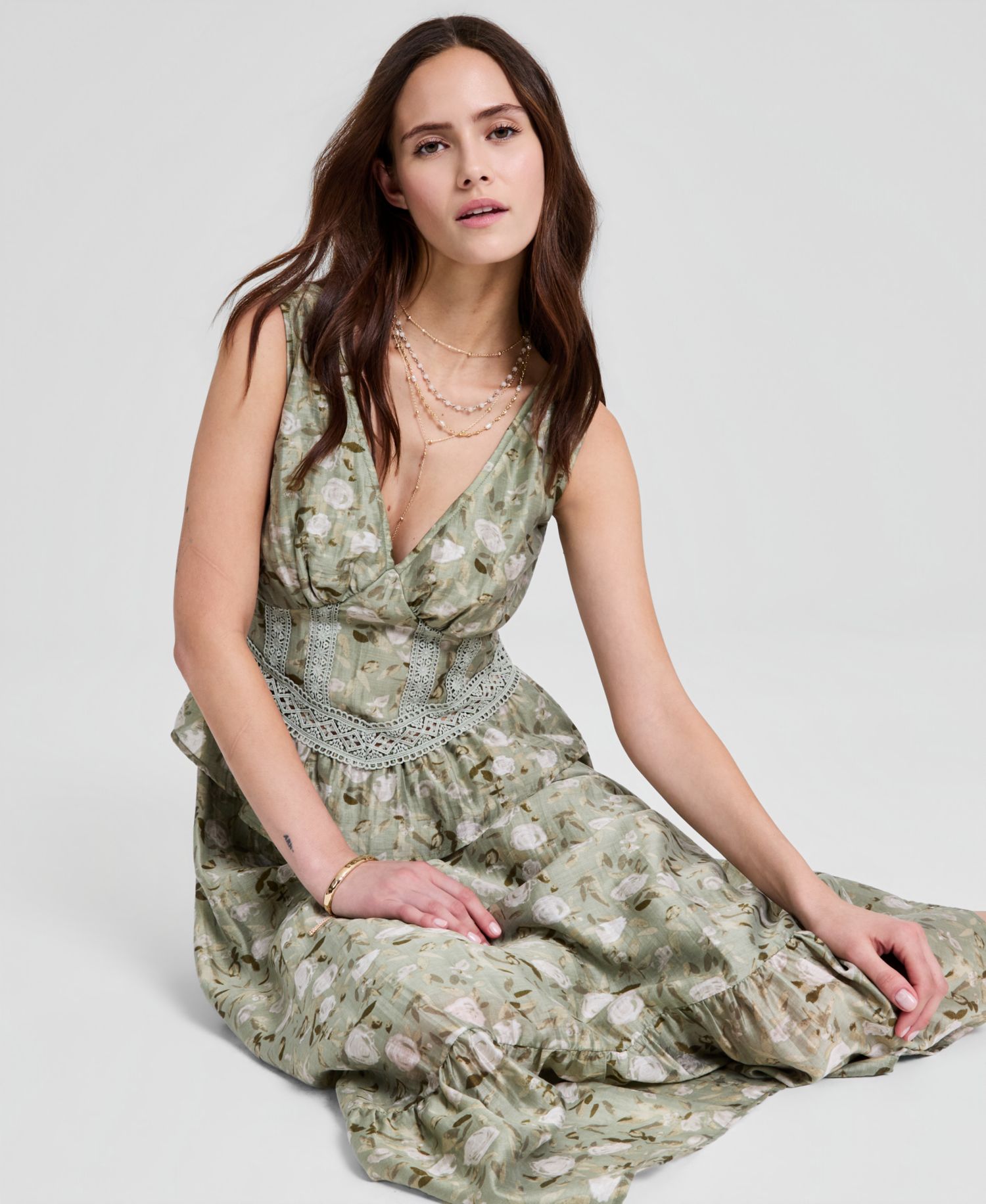 Women's Corset Peplum Maxi Dress