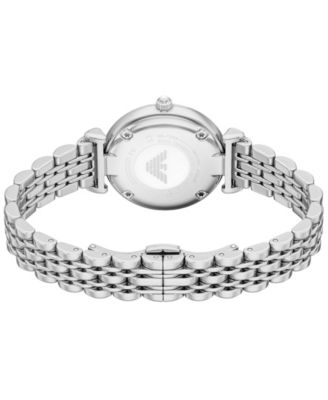 Women's Quartz Two-Hand Silver Stainless Steel Watch, 28mm