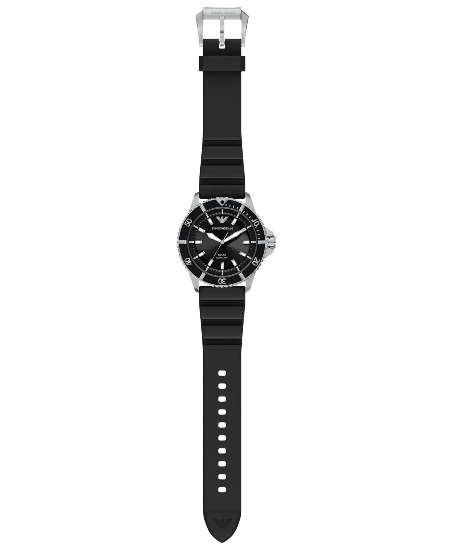 Мужские часы Emporio Armani World Explorer Solar Three Hand Black Silicone, 42mm — фото 7