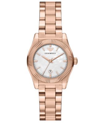 Women's Quartz Three-Hand Rose Gold Stainless Steel Watch, 32mm