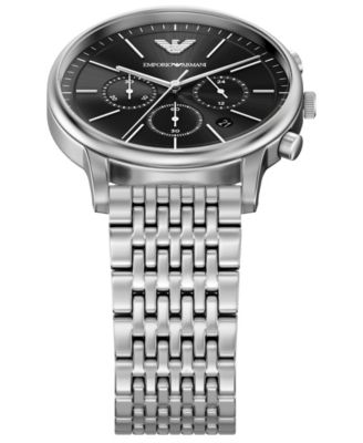 Men's Quartz Chronograph Silver Stainless Steel Watch, 42mm