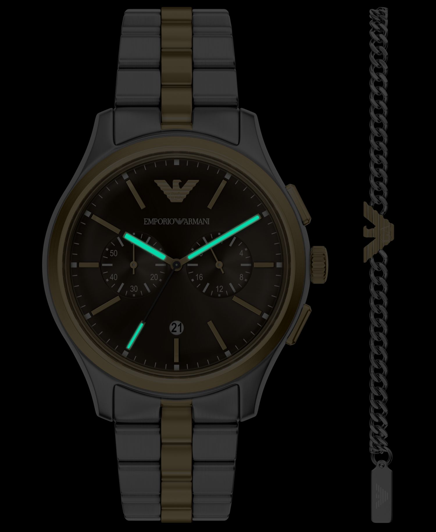 Men's Quartz Chronograph Two-Tone Stainless Steel Watch, 42mm