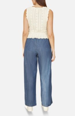 Women's V Neck Button Down Crochet Knitted Top