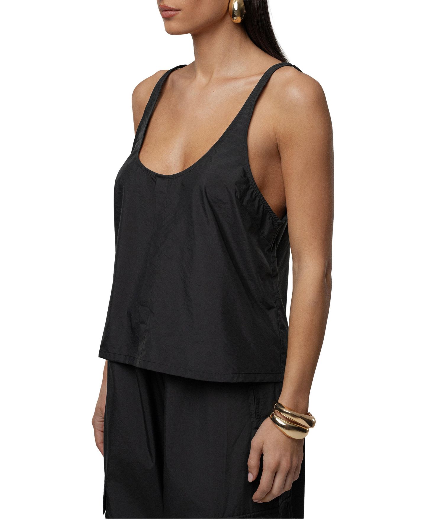 Женский топ JLUXLABEL Active Scoop Neck, цвет: Чёрный — фото 2