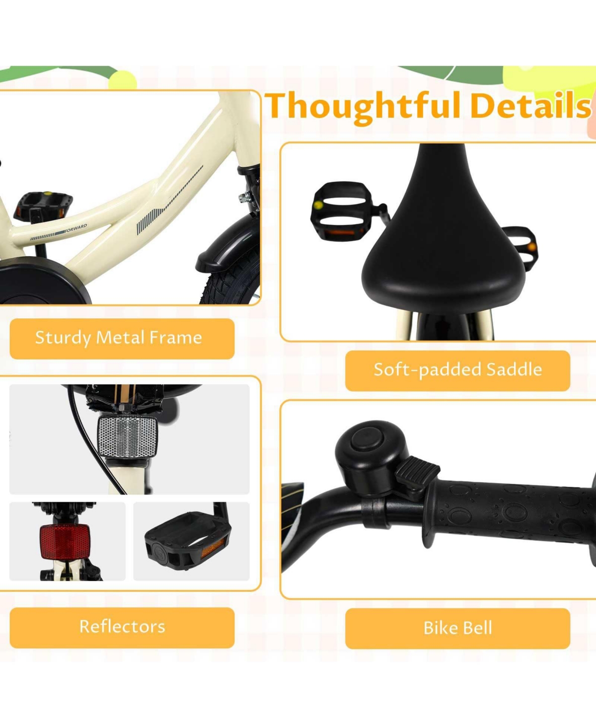 Mecale Kids Bike Sport Bicycle with Removable Training Wheels