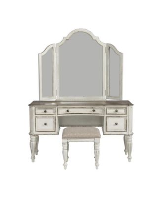Industies, INC Magnolia Manor 3 Piece Vanity Set in Antique White