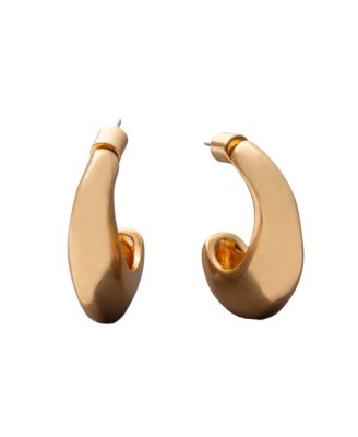 Gold-Tone Molten C Hoop Earrings
