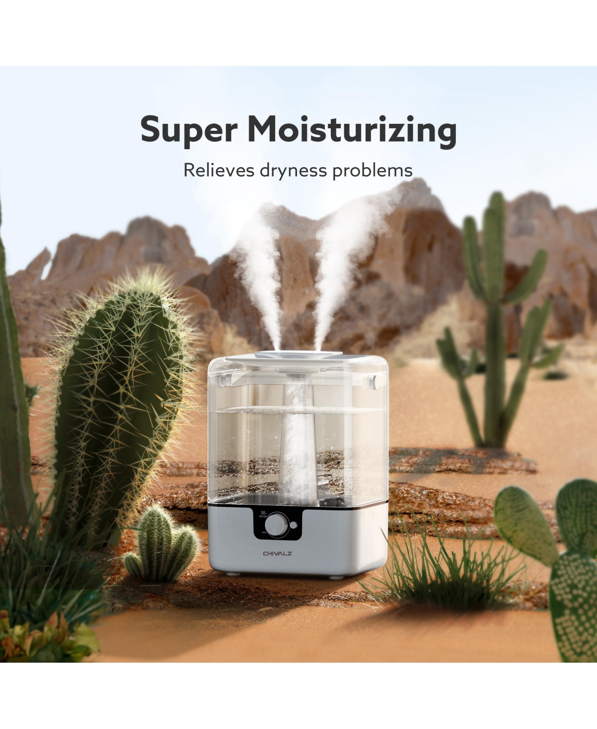 Cold Mist Humidifier for Home with 1.58 gal Tank, 26 dB Sleeping Mode Humidifier with Oil Diffuser for Bedroom, Up to 50 Hours Use