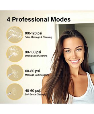 300ml Cordless Water Flosser with 4 Jet Tips, Portable Water, IPX7 Waterproof Rechargeable Oral Irrigator with 4 Modes for Home Travel