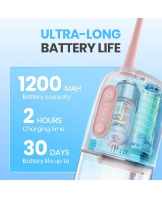 Cordless Water Flosser, Portable Electric Water Dental Flossers, Rechargeable Oral Irrigator for Travel with 4 Nozzles and 4 Modes