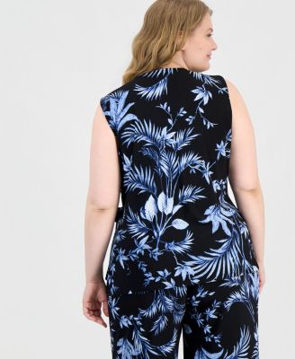 Plus Size V-Neck Side-Tie Wrap Top