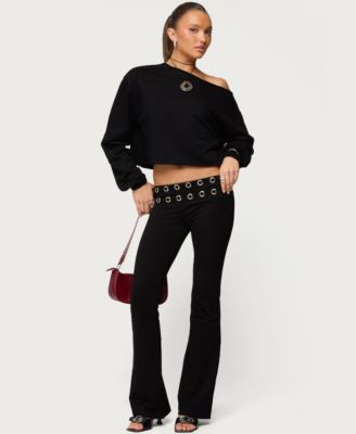 Women's Nairobi Grommet Foldover Flared Leggings