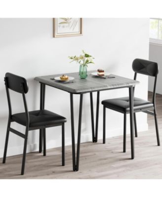 Dining Table Set for 4, Kitchen Table with Upholstered Chairs for Small Spaces