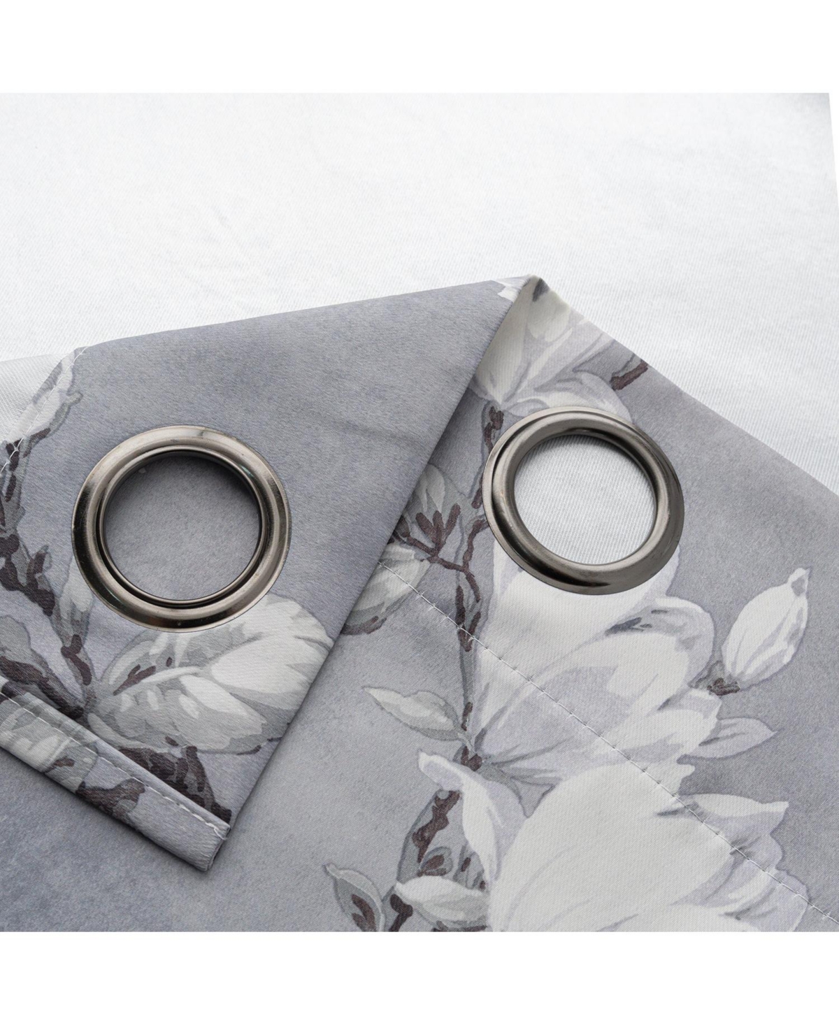 Olivia Gray Blossom Printed Blackout Grommet Curtain Panel
