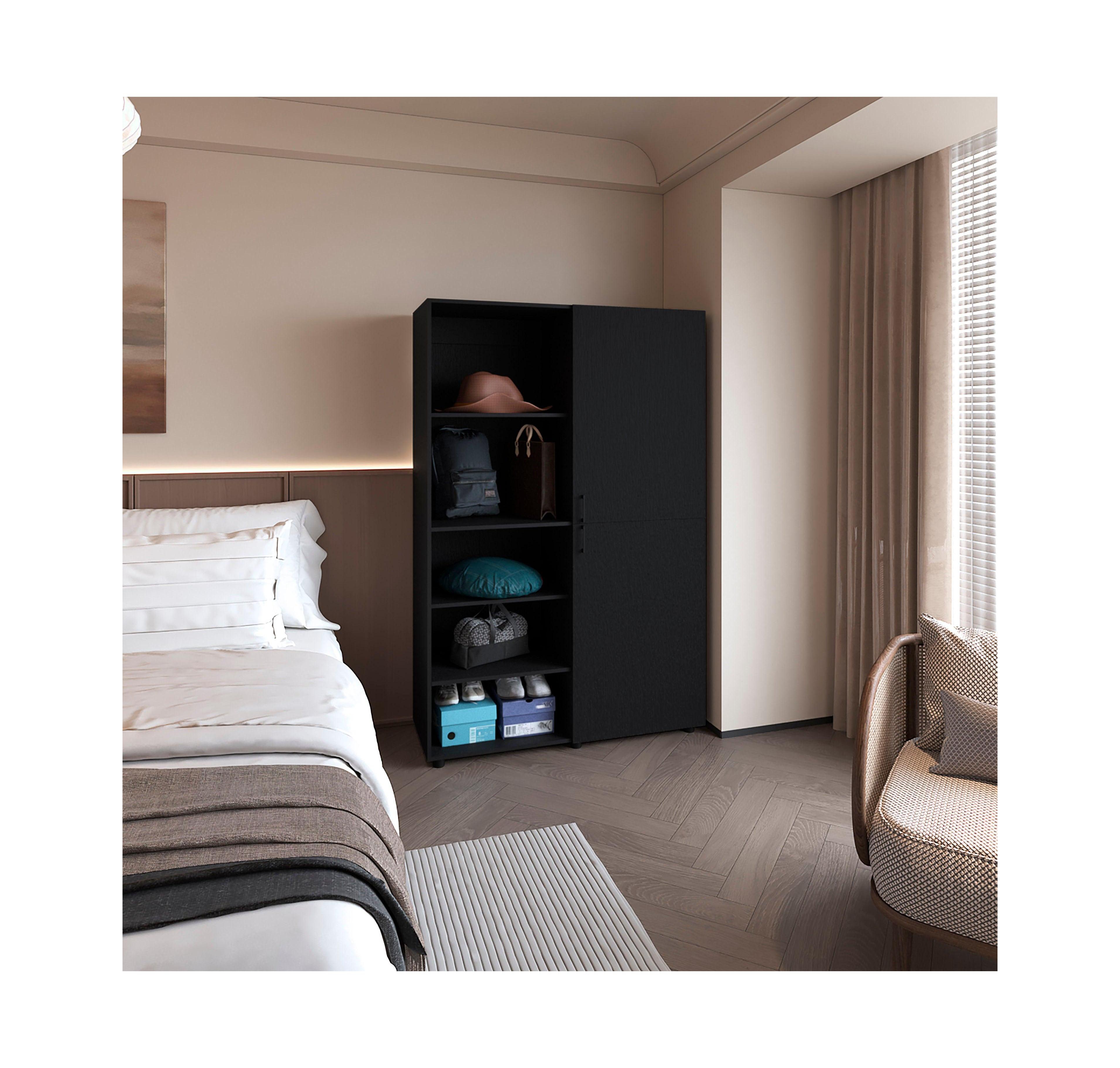 Fm Furniture Ollie 2-Door Wardrobe with Open Storage