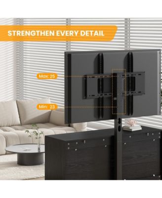 Entertainment Center with Mount: TV Stand Features 6 Drawers, Height-Adjustable Mount for 32/45/55/65/75/80 Inch TVs