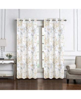 100% Polyester 140 GSM Aiden Printed Textured Grommet Curtain Panel