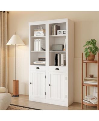 71" Tall 5-Tier Wooden Bookshelf - Freestanding Storage for Living Room/Bedroom